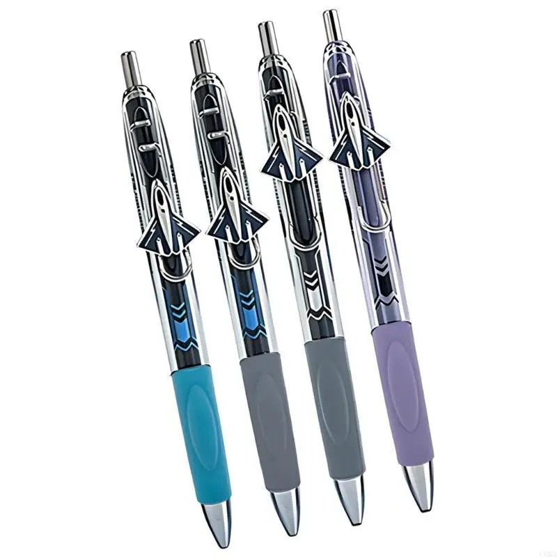 cora-4pcs-fighter-plane-retractable-gel-pen-05mm-fine-tip-waterproof-inks-ergonomic-grip-for-daily-note-taking-journaling