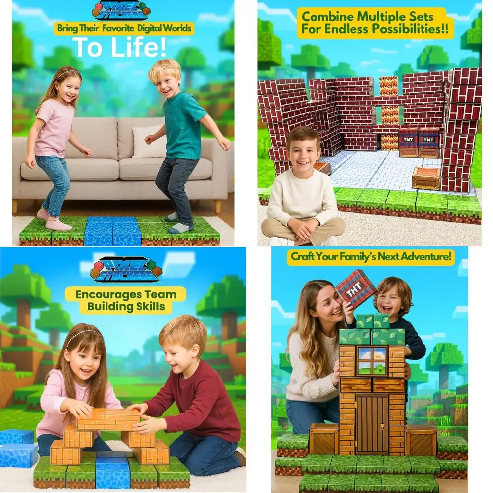 مجموعة مكعبات بناء من الورق المقوى المكونة من 100 قطعة للأطفال: كتل كبيرة للعب الإبداعي والتعلم المبكر