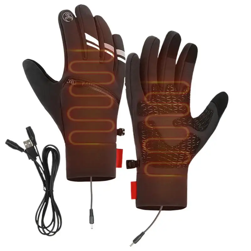 

Heated Gloves Winter Hand Warmer USB Touchscreen bike cycling Gloves Waterproof Windproof Heated Skiing Snowboarding Gloves