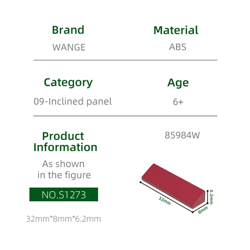 Wange 138 قطعة/الوحدة 85984 واط 1x4 المنحدر اللبنات MOC يميل لوحة الملحقات متوافق مع الطوب ألعاب أطفال هدية صندوق