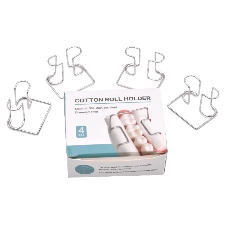1box/4pcs Lab Cotton Roll Clip Stainless Steel Autoclavable Cotton Roll Holder  Lab Professional Tools s