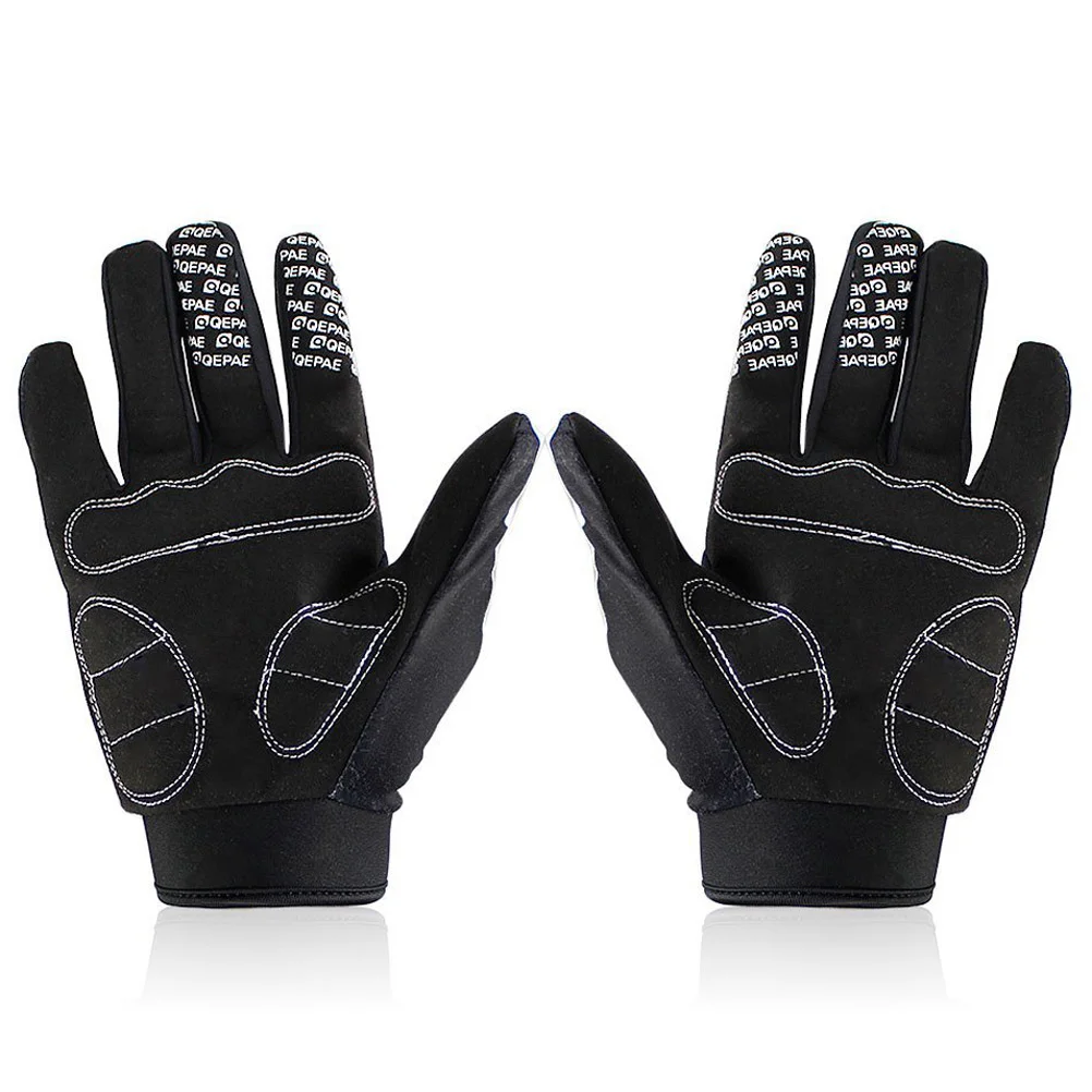 A Pair of F7507 Pattern Full Finger Bike Cycling Sports Gloves - Size M (Black+White) Full finger gloves