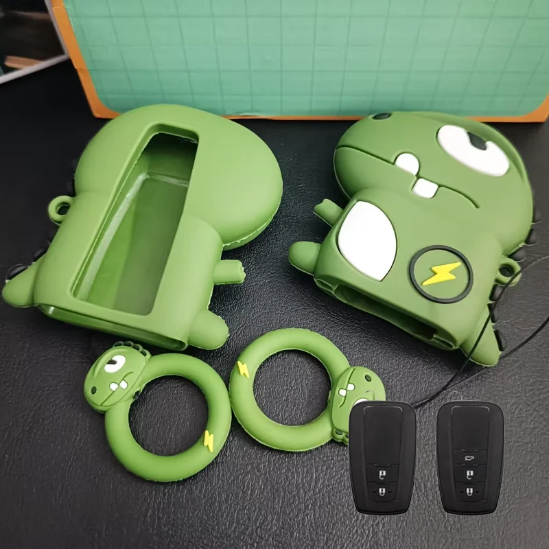 

Dinosaur Silicone for Toyota Prius Camry Corolla C-HR CHR RAV4 Prado 2018 2 3 4 5 Button Car Key Case Cover Fob Holder Keychain