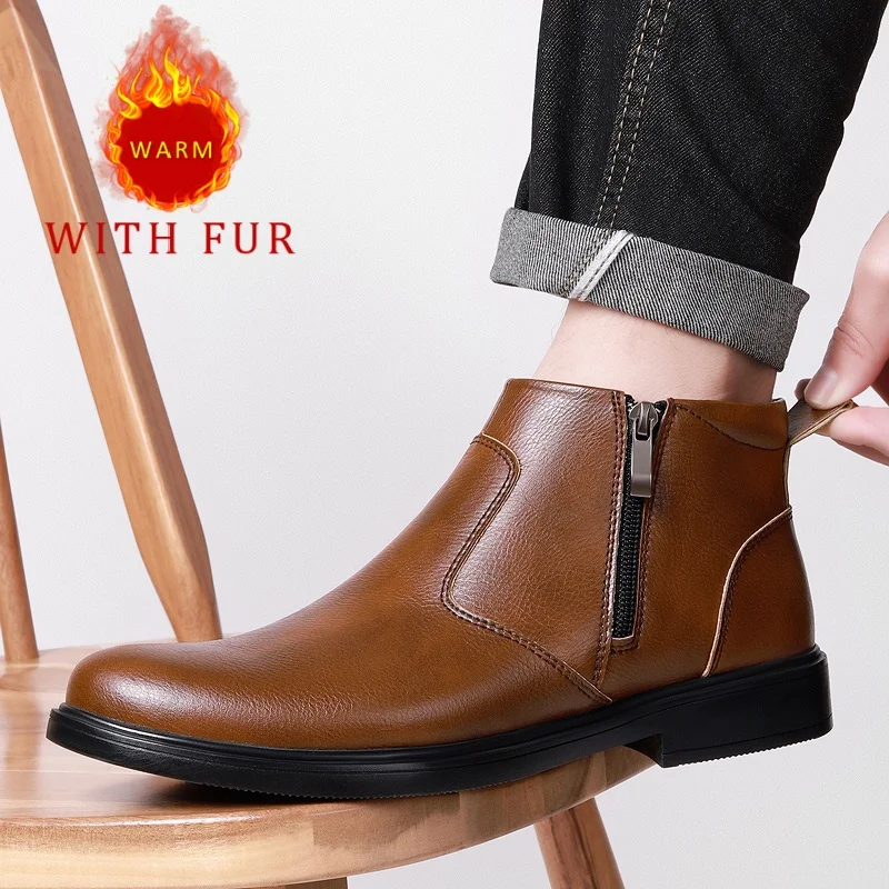 

Men's Business Boots Comfortable gentleman luxury style Office or work Adult suit 38-47 Autumn and winter shoes New Quality