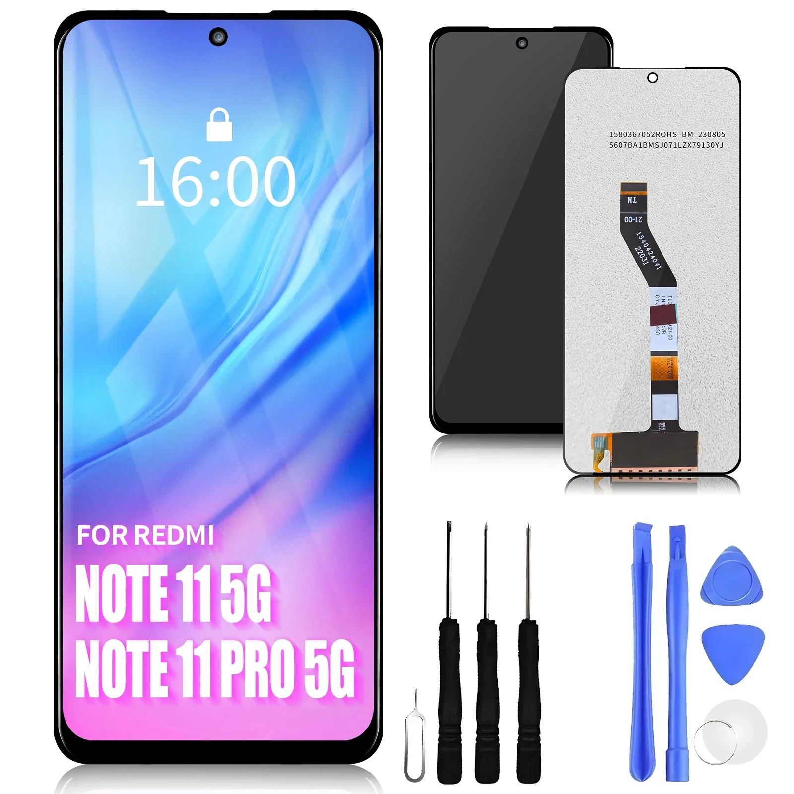 

6.6" For Xiaomi Redmi Note 11T 5G 21091116AI Note 11S 5G Poco M4 Pro 5G 21091116AG MZB0BGVIN Display Touch Screen Replacement