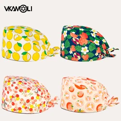 Printed with Fruit - themed Patterns scrubs hat Fun designed Surgical Caps for Hospital Doctors and Nurses