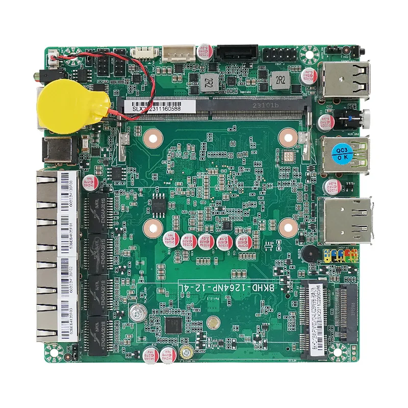 Jaringan IKuaiOS Motherboard 4LAN 2.5G Ethernet di dalam N100 N305 Nano ITX cocok router firewall BKHD Embedded