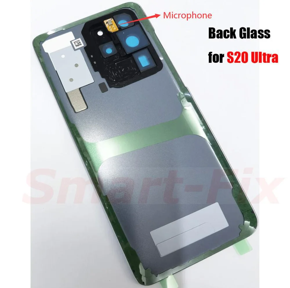 OEM Glass Replacement Back Cover Case for SAM-S20 Ultra Backcover Back Rear Glass Housing with Microphone Camera Lens&Adhesive