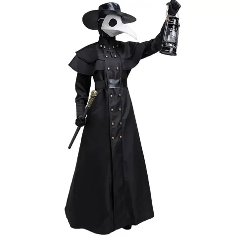 ProCos 2026 New Halloween Medieval Plague Doctor Costume Steampunk Middle Ages War Nurse Bird Beak Playsuit Carnival Premium COS