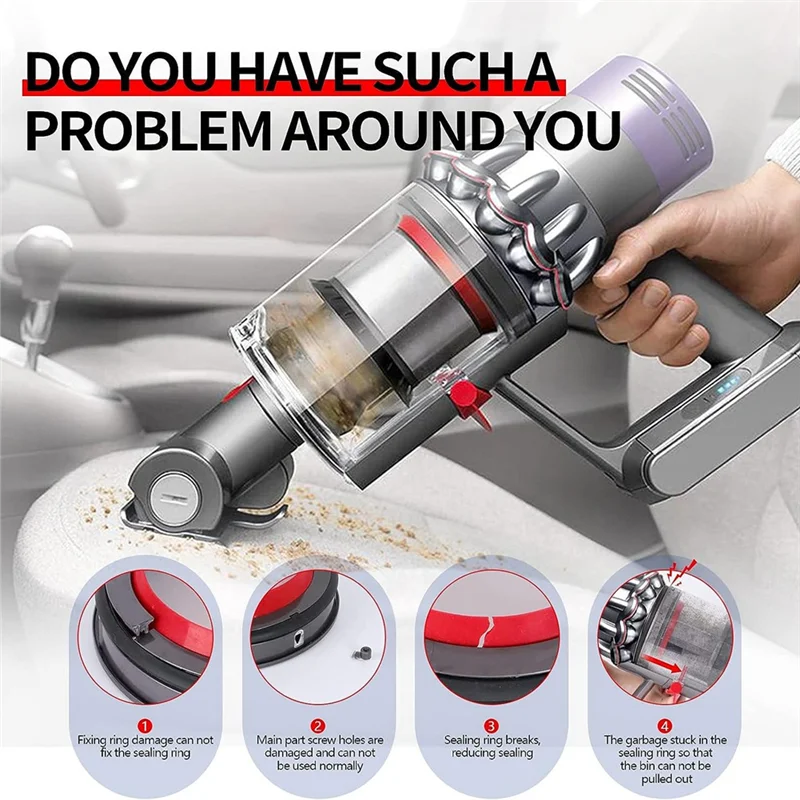 BBNV-Dust Bin Bucket Top Fixed Sealing Ring Replacement For Dyson V11 V15 SV14 SV15 SV22 Dirt Cup Parts Vacuum Cleaner Replaceme