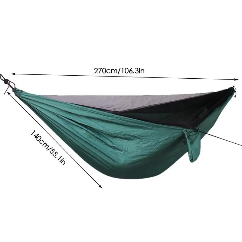 Camping Hammock With Fly Net Breathable Mesh Travel Hammock Carabiner Included Camping Gear Foldable Hammock Net For Beach