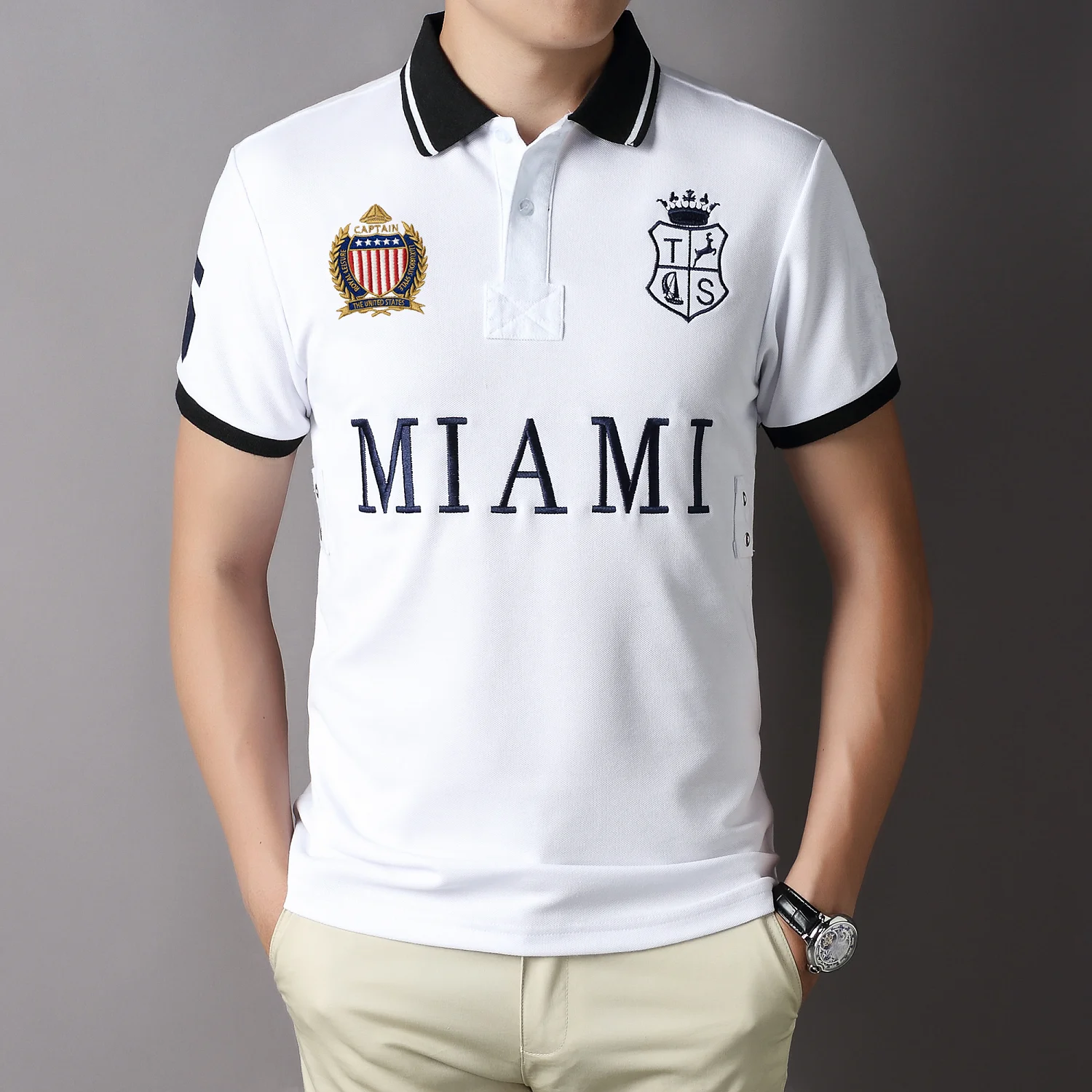 

New Mens Short Sleeve Polo Shirt Solid Color Streetwear Lightweight Lapel City Letters Tshirts for Men Summer Fashion Sport Tops