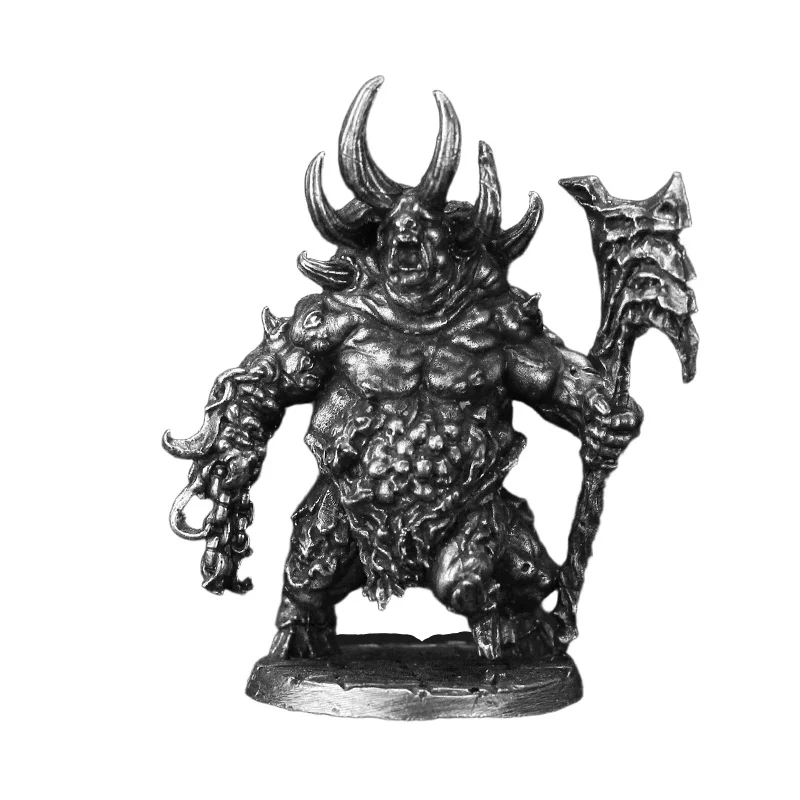 Figura de Guerrero Cabeza de Toro, Modelo Metálico Terminado, Minotauro, Figura de Soldado Tribal, Miniatura para Juego de Mesa, Adorno de Escritorio, Colección, Regalo