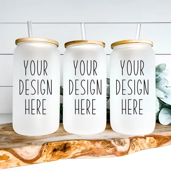 Custom Design 16oz UV DTF Cup Wraps Transfer Sticker For Glass Libbey Can Bottle Selfadhesive Washable DIY 3D Stickers