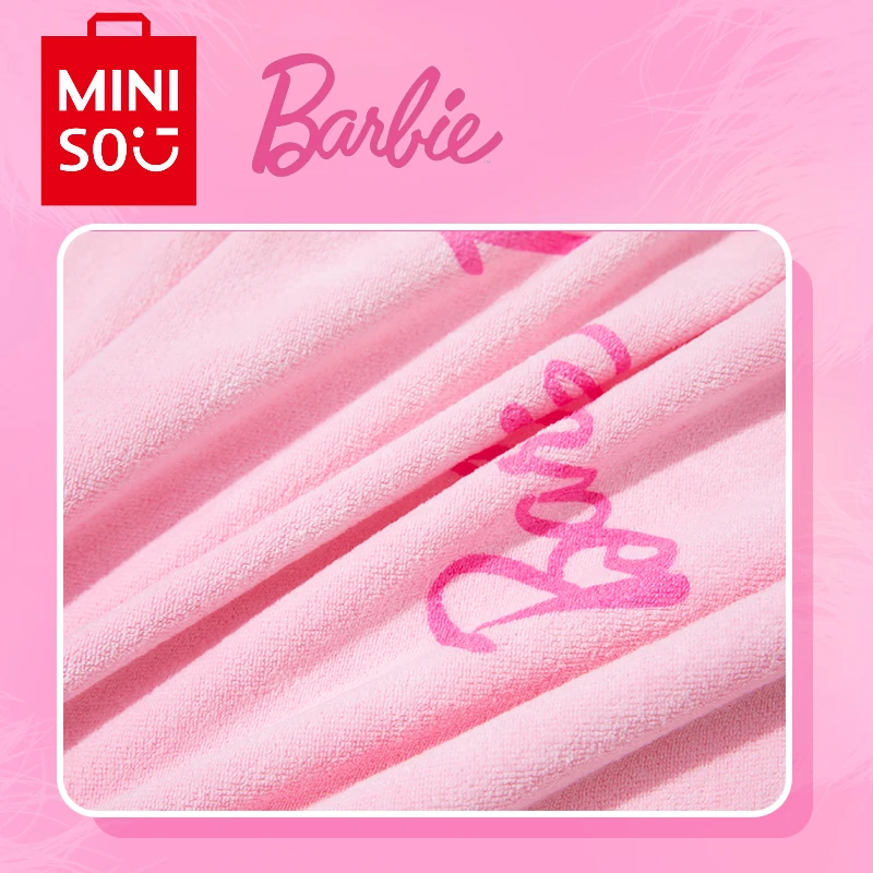 Miniso Barbie Series Ultra Fine Fiber Bath Towel 150*80Cm Cute Soft Absorbent Bath Washcloth Bathroom Supplies Household Set