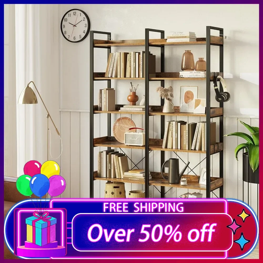 ชั้นวางหนังสือ 6 ชั้น 4 ตะขอ,ตู้หนังสือไม้ 67”,ชั้นเก็บของพร้อมชั้นวางแบบเปิด,ชั้นวางหนังสือโครงโลหะ 43.3” ชั้นวางจอแสดงผลกว้าง