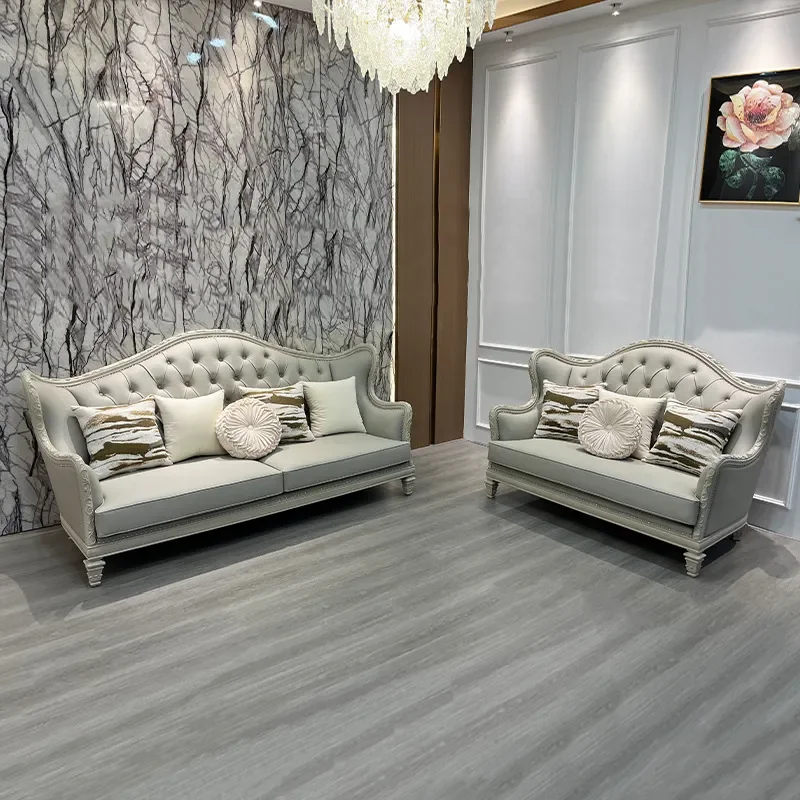for American Light Luxury First Layer Cowhide Sofa Modern Simple Complete Furniture Living Room Villa Small Apartment Sofa