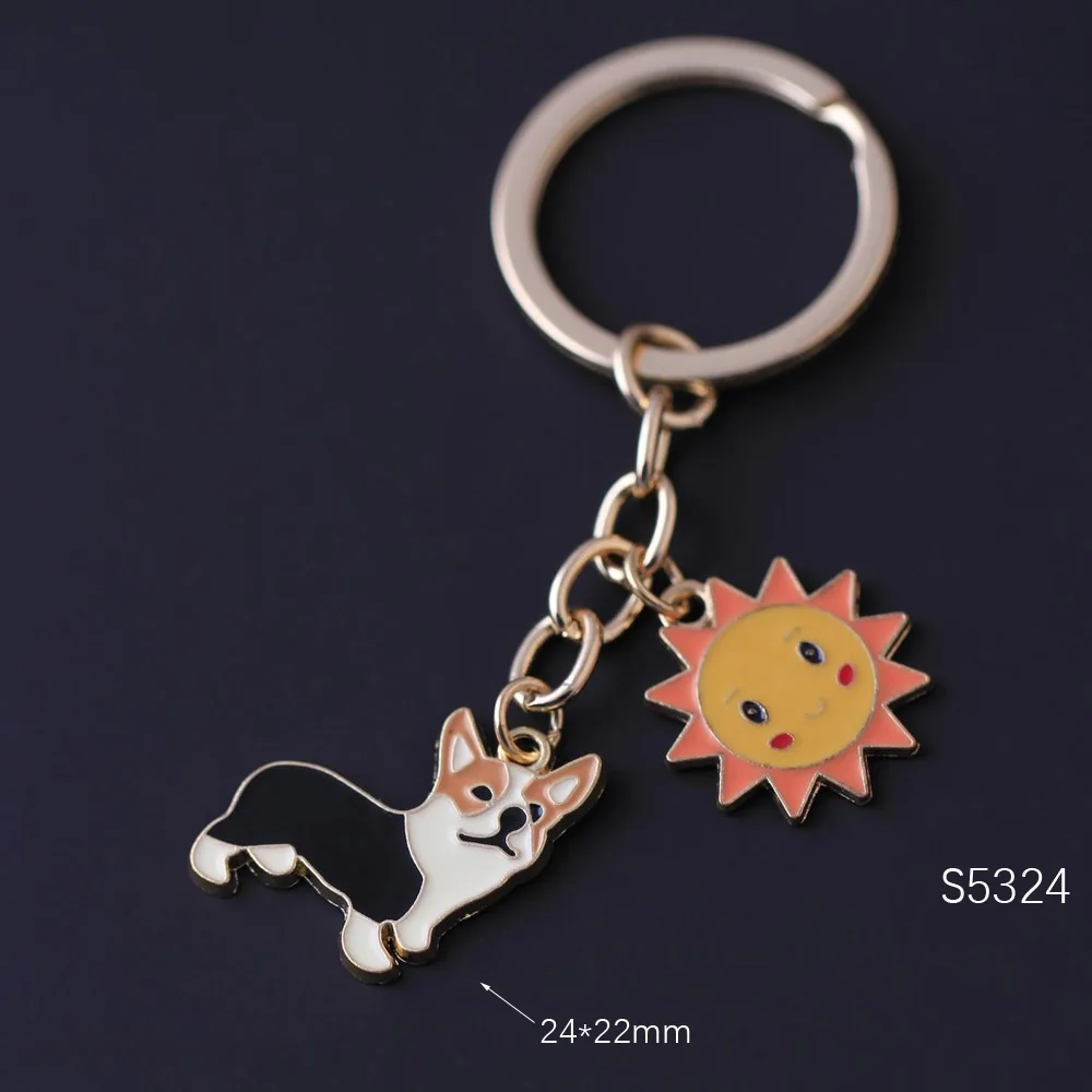 Keychain For Women Car Pendant Colorful Bag Dog Key Chain 2023 New Enamel Accessory Jewelry Friends Gifts