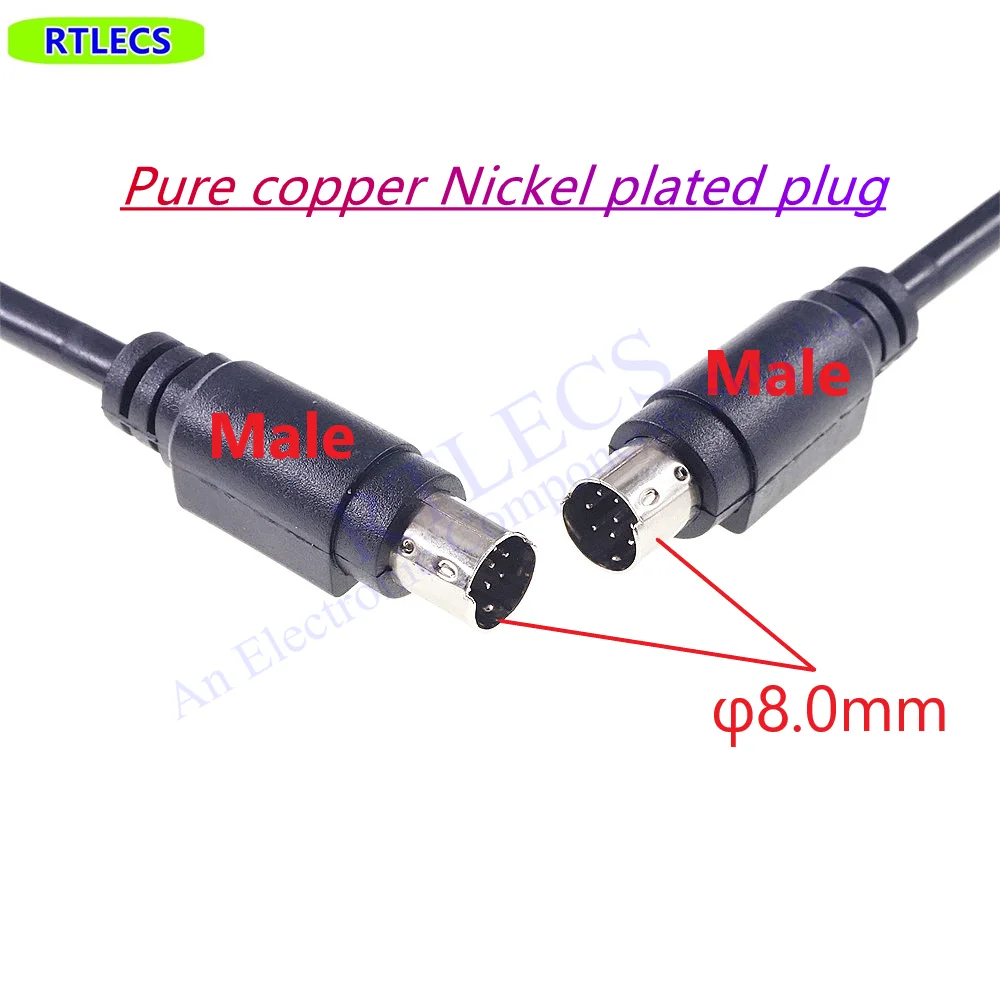 1 Stück MD8 Mini-DIN 8-Pin Stecker-Buchse-Adapterkabel, Steckverbinder für SPS-Anwendungen, Abgeschirmte Leitungen – Detail 2