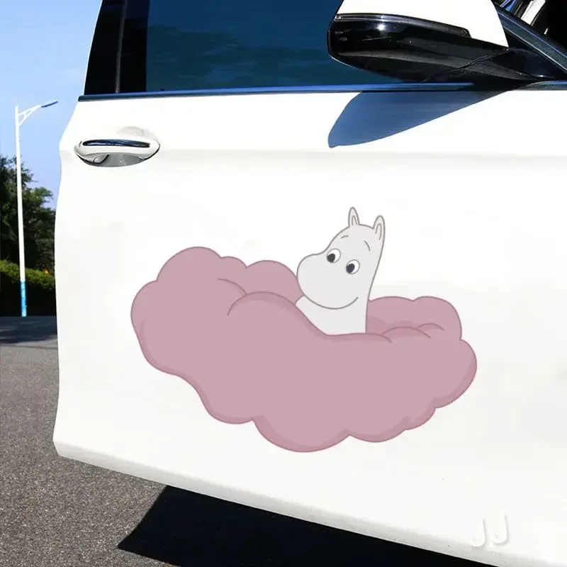 M-Moomins Cute Cartoon Waterproof Car Stickers Scratch Cover Decor Decals for Vehicle Doors Lovely Pattern Decorative Sticker view 6