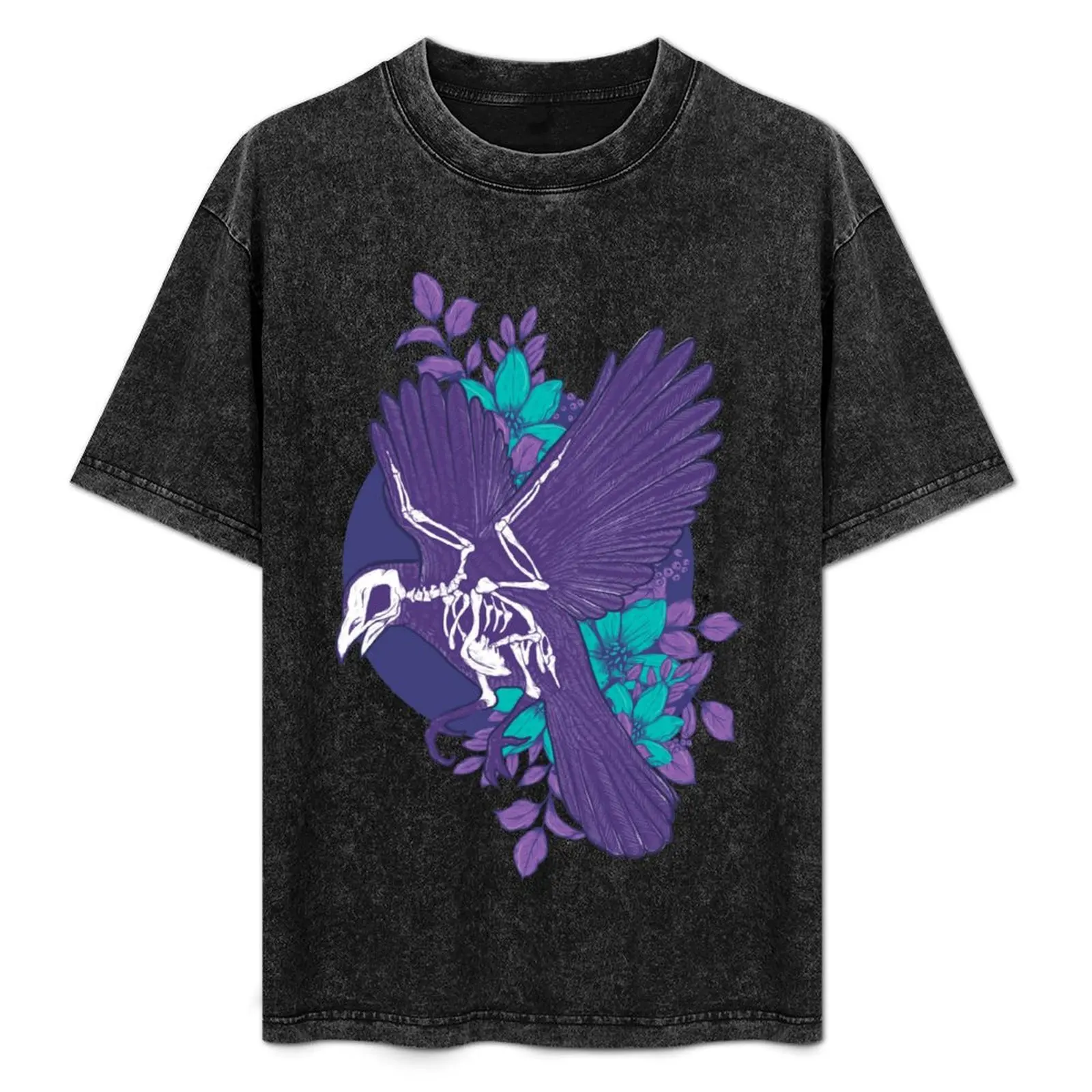 

Crow skeleton T-Shirt Basic Casual Wear Short Sleeve Top