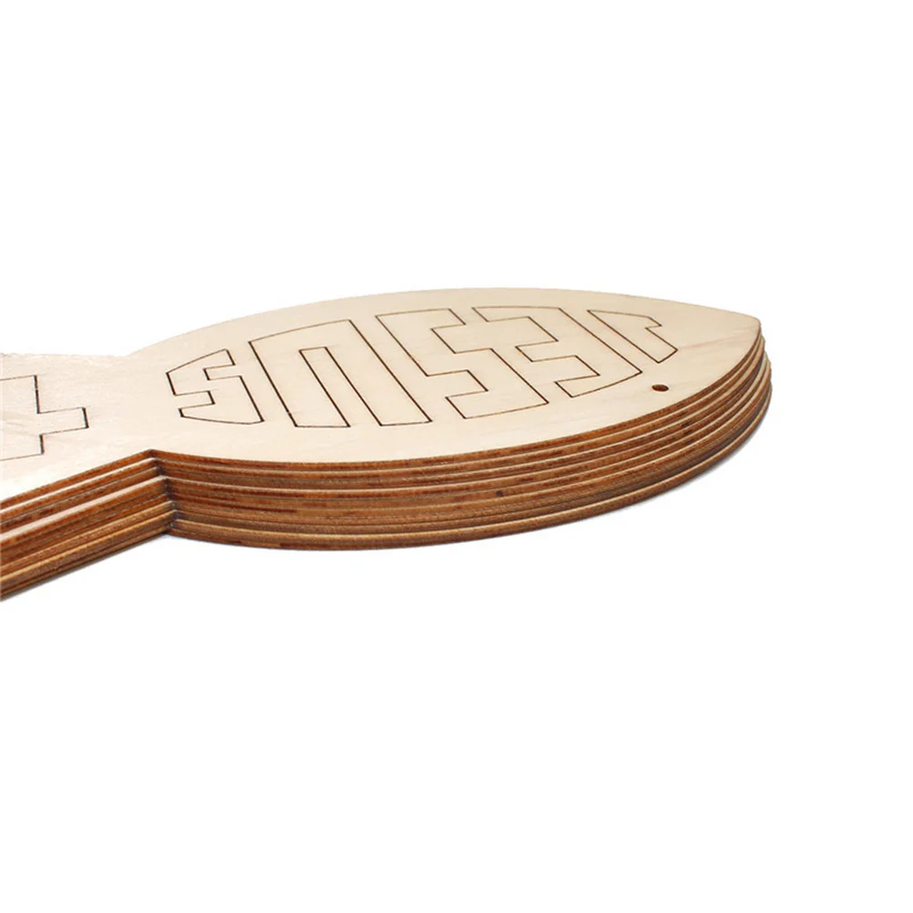 10 قطع من قطع الأسماك الخشبية المعلقة المجوفة DIY ديكور خشبي متين قطع الأسماك الإبداعية لجدار غرفة النوم وغرفة المعيشة المنزلية