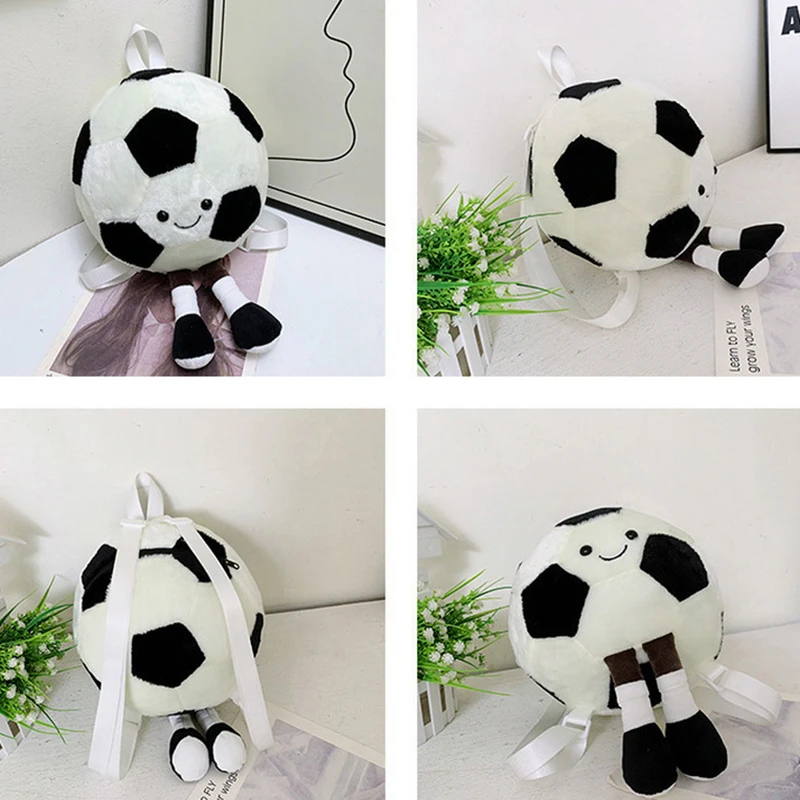 Kawaii Soccer Basketball Plush Backpack Fun Doll Handbag Creative With Cute Doll Bag Shoulder Bag Children's Birthday Gift