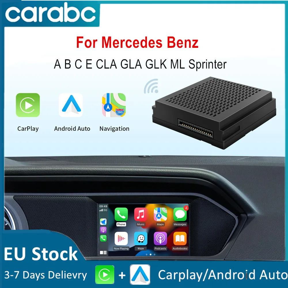 Navigation GPS sans fil CARABC CarPlay Android Auto pour Mercedes Benz A B C E CLA GLA GLK ML Sprinter NTG4.5 Module Becker