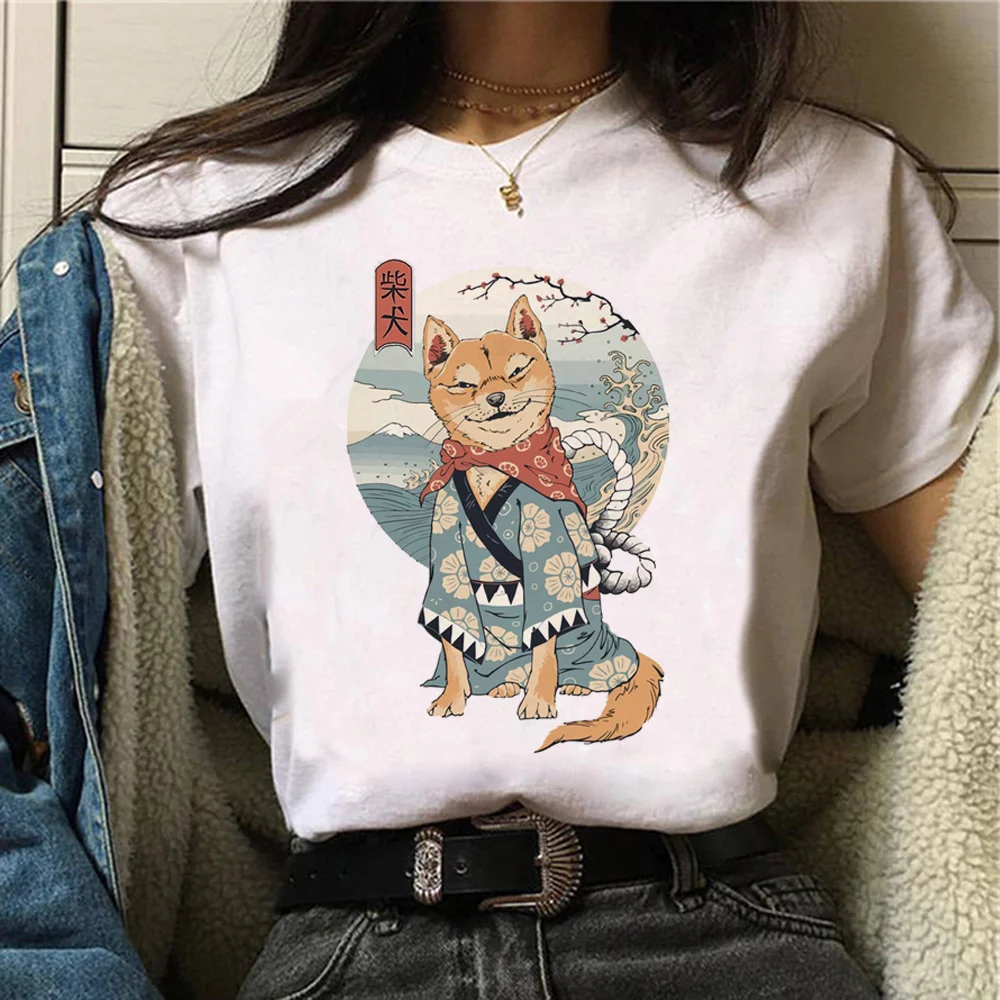 Akita Inu t shirt women harajuku comic top girl streetwear clothing