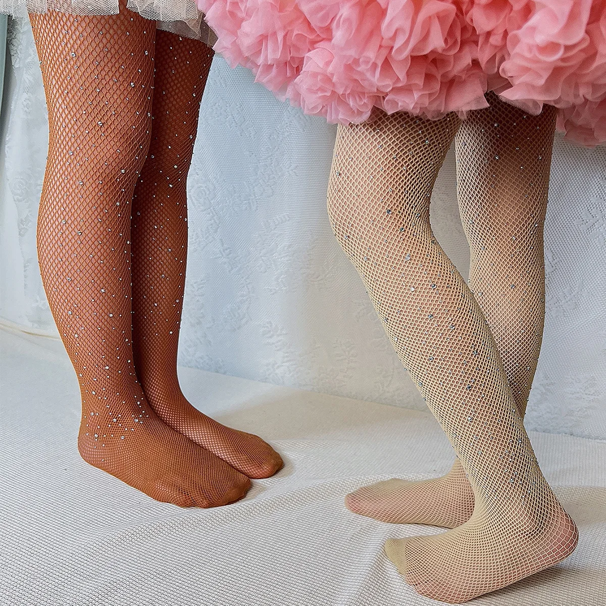 

Children's Fishing Net Socks Hot Drill Net Tights Ultra-thin Lolita Baby Socks Summer Tights Girl Stocking Kids Leggings