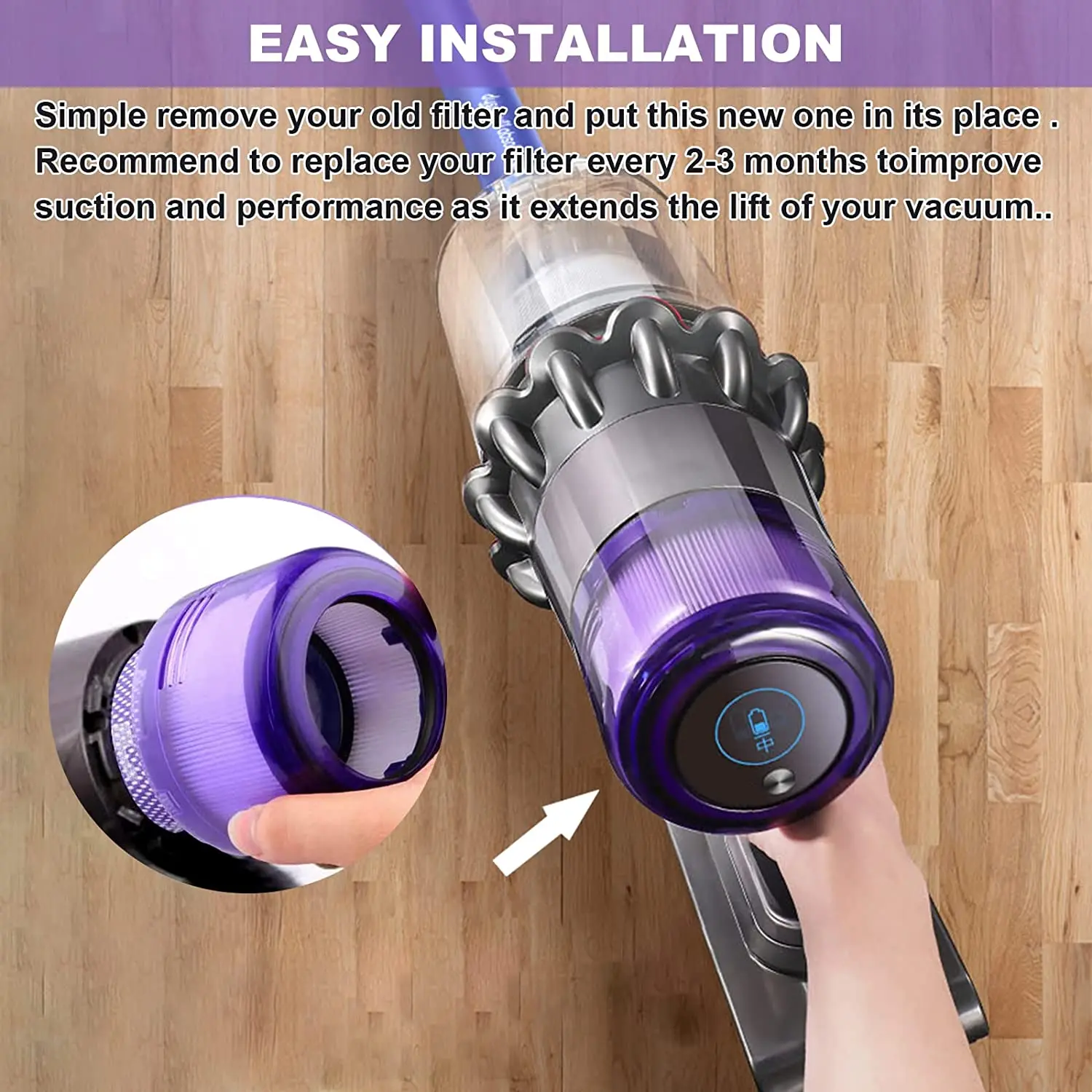 Filtro Hepa de repuesto para Dyson V12, accesorios de aspiradora delgada, pieza de repuesto, 971517