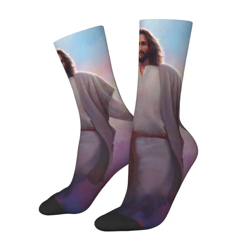 

Custom Kawaii Mens Sacred Space Jesus Christ Dress Socks Unisex Warm Breathbale 3D Printed Christianity Crew Socks
