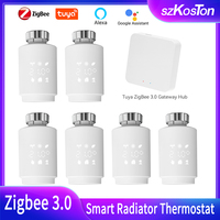 Tuya ZigBee3.0 Radiator Thermostat Valve Smart Thermostat Temperature Controller External Sensor TRV Voice Control Alexa Google