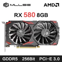MLLSE AMD RX 580 8GB 2048SP Gaming Graphics Card GDDR5 256Bit PCI-E 3.0 x16 8Pin Radeon GPU Rx 580 Video Card Placa De Video