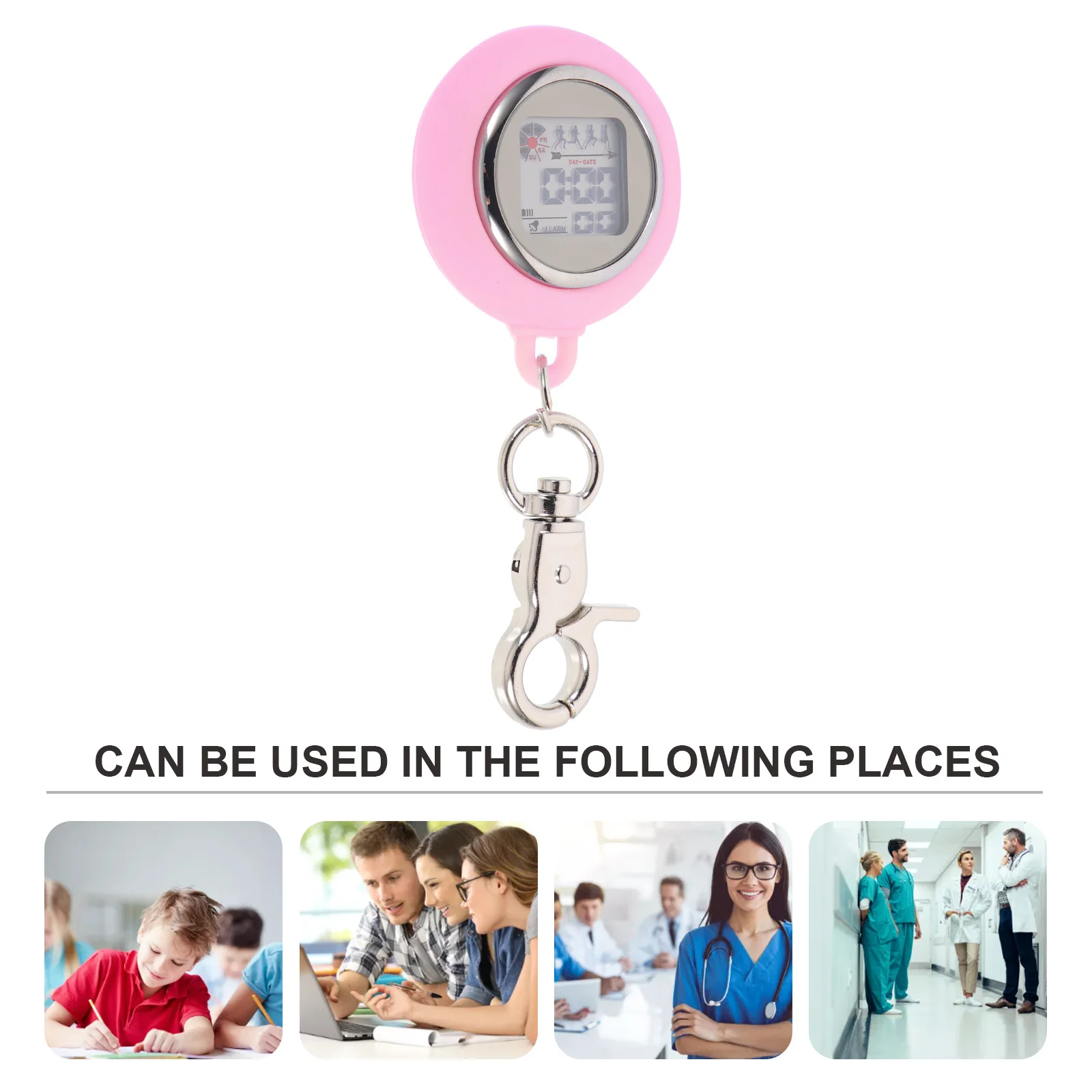 Jam Saku Elektronik Perawat Jam Gantung Gaya Retro Ringan Tahan Air dengan Klip Paduan Logam untuk Perawat