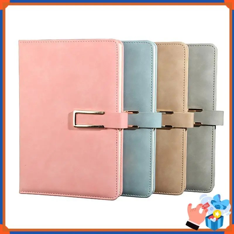 Compact Retro A5 Leatherbound Notebook Soft Leather U-Shaped Magnetic Buckle Business Office Notebook Diary Notebook