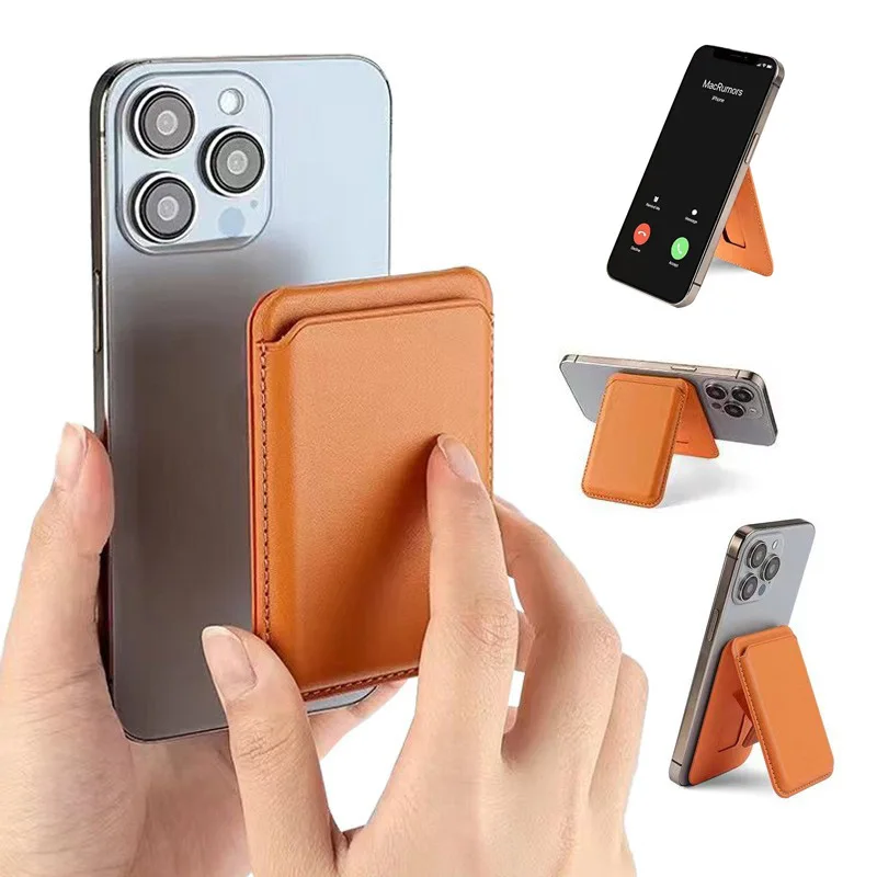 New Product Suitable for IPhone Magnetic Bracket Card Holder Universal Apple MagSafe Leather Card Insert Sleeve