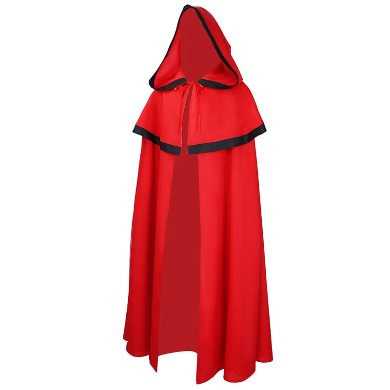 Gothic Hood Cape for Women Men Halloween Medieval Long Cloak Overcoat