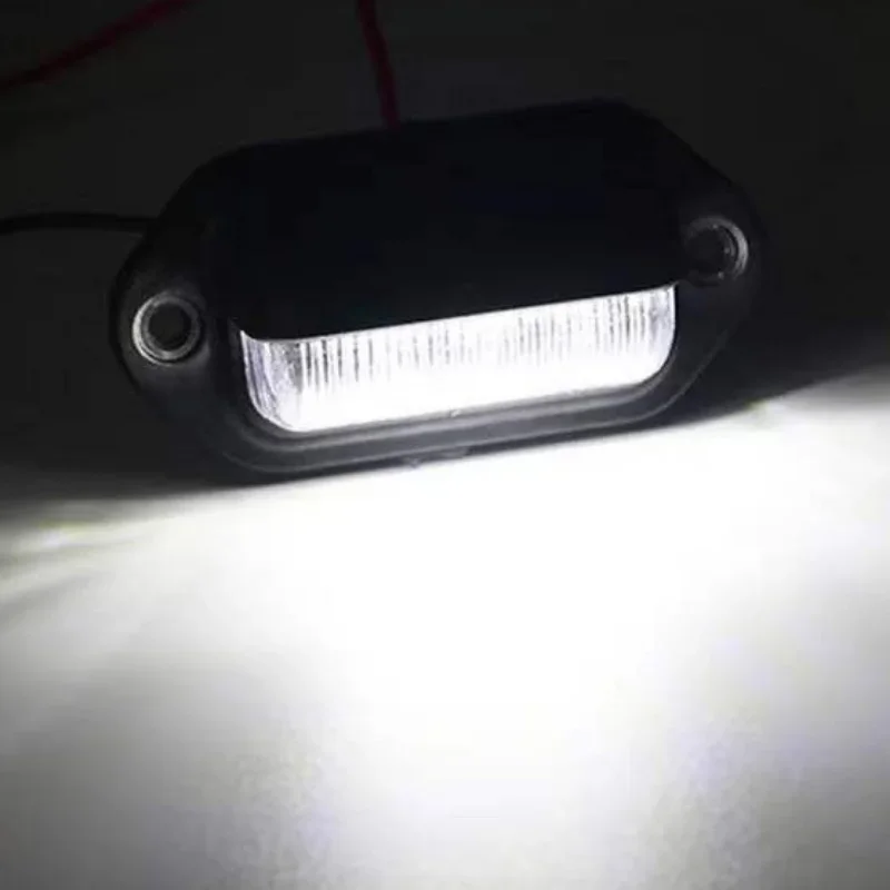 Lampu pelat lisensi 12-24VCar 6LED, lampu pelat lisensi lampu pengawas lampu kubah di bawah kap lampu samping untuk sepeda motor SUV