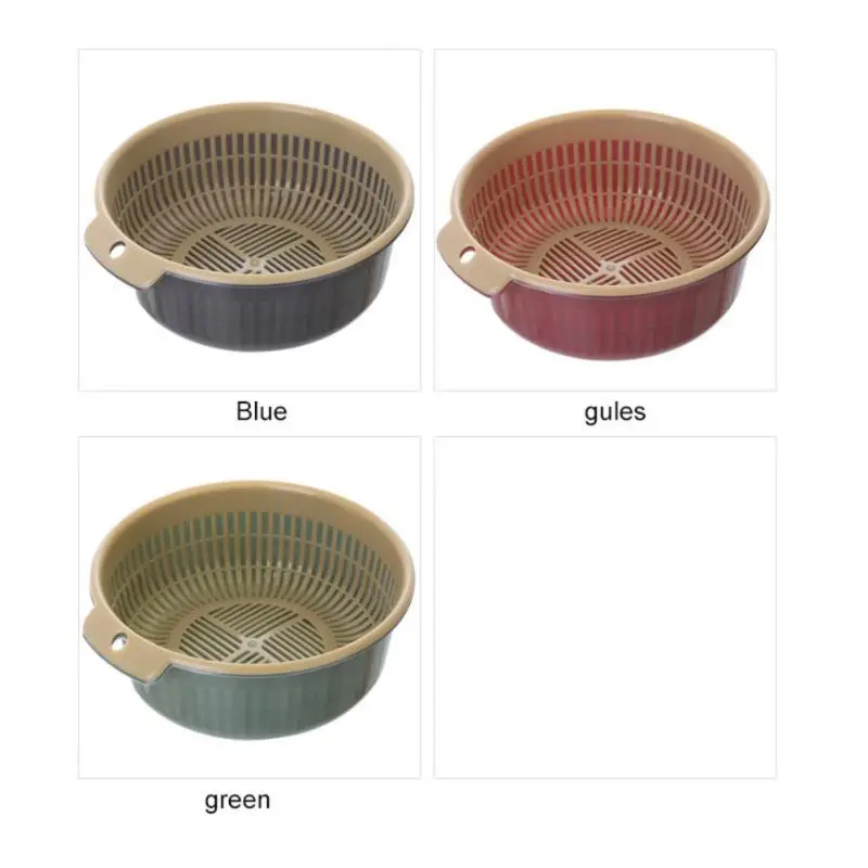 5/7/10PCS Washing Fruits Efficient Drainage Practical Multi-functional Fruit Washing Tool Plastic Basket Double Layer Design