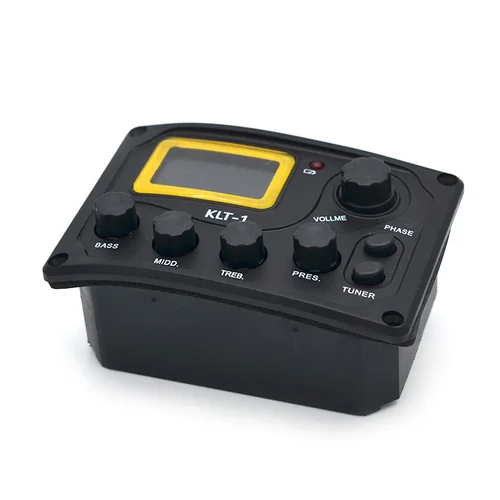 Imagen 2 del producto Ecualizador EQ de bajo para guitarra acústica KLT-1 de 4 bandas con pastilla de guitarra afinadora de procedimiento digital