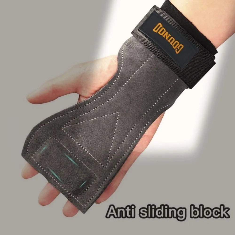 

1 Pair Cowhide Weight Lifting Grip Pads Anti-Slip Heavy Duty Deadlift Power Straps Adjustable Wear-resistant