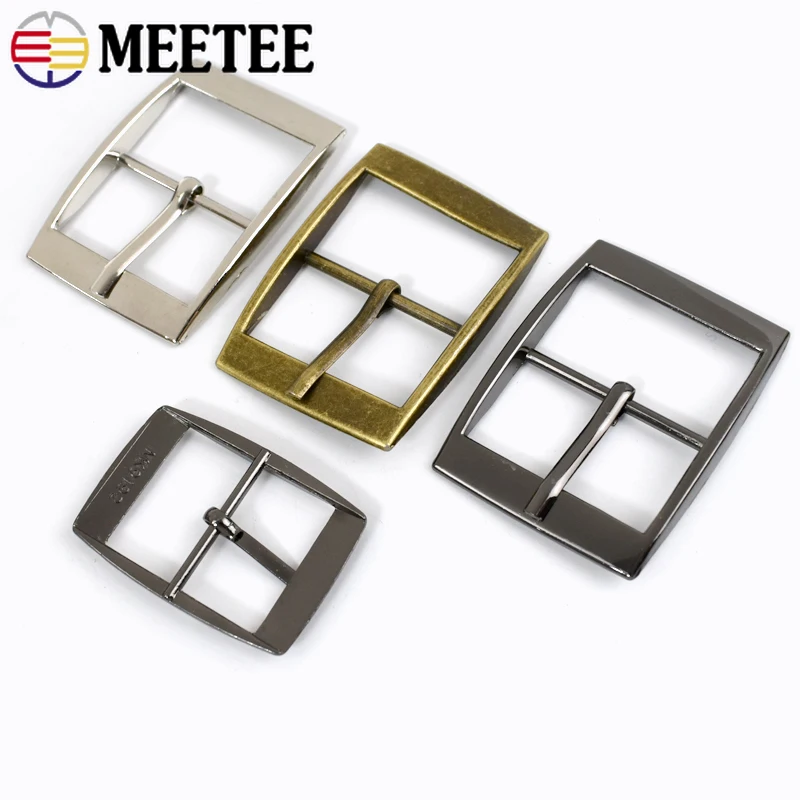 5Pcs Meetee 15/20/25/30mm Metal Pin Buckle Bag Strap Adjuster Clasp for Handbag Webbing Shoes Belts DIY Hardware Accessories