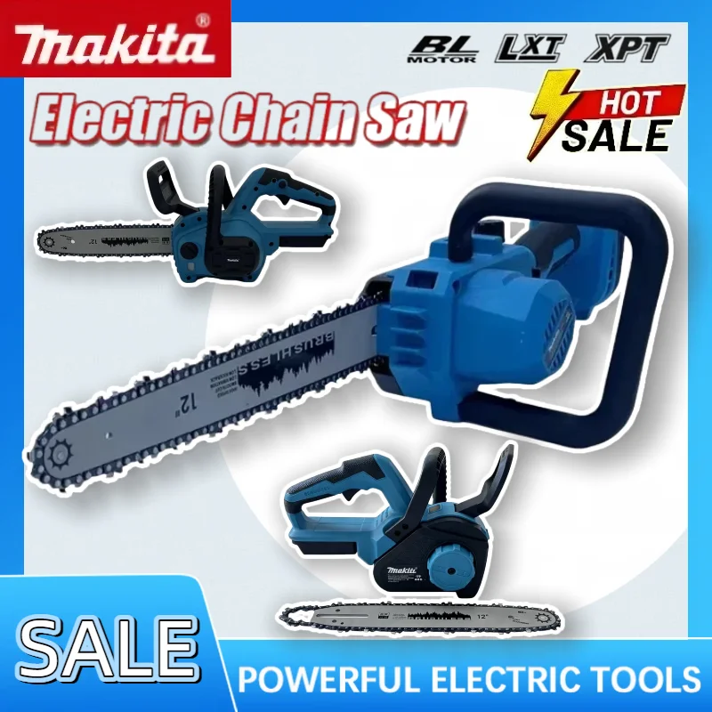 

Makita Cordless Brushless 12Inch Electric Chainsaw Digital Display High Power Garden Tree Log Branch Cutting Saw For 18V Battery