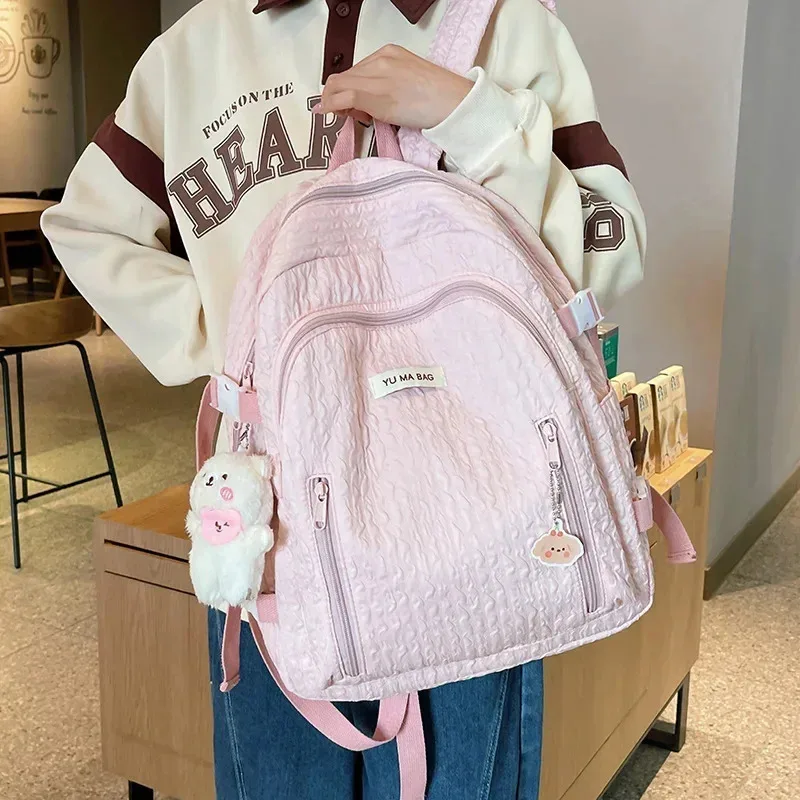 

az15 японский студенческий новый нейлоновый школьный рюкзак для девочек большой емкости женский рюкзак женский милый для отдыха водонепроницаемый дорожный Moch