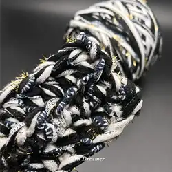 Fancy Gold Glitter Yarn 100g Crochet Yarn for Hyuna Same Style Bag Hand Knitting Yarn chunky Black sequin yarnart