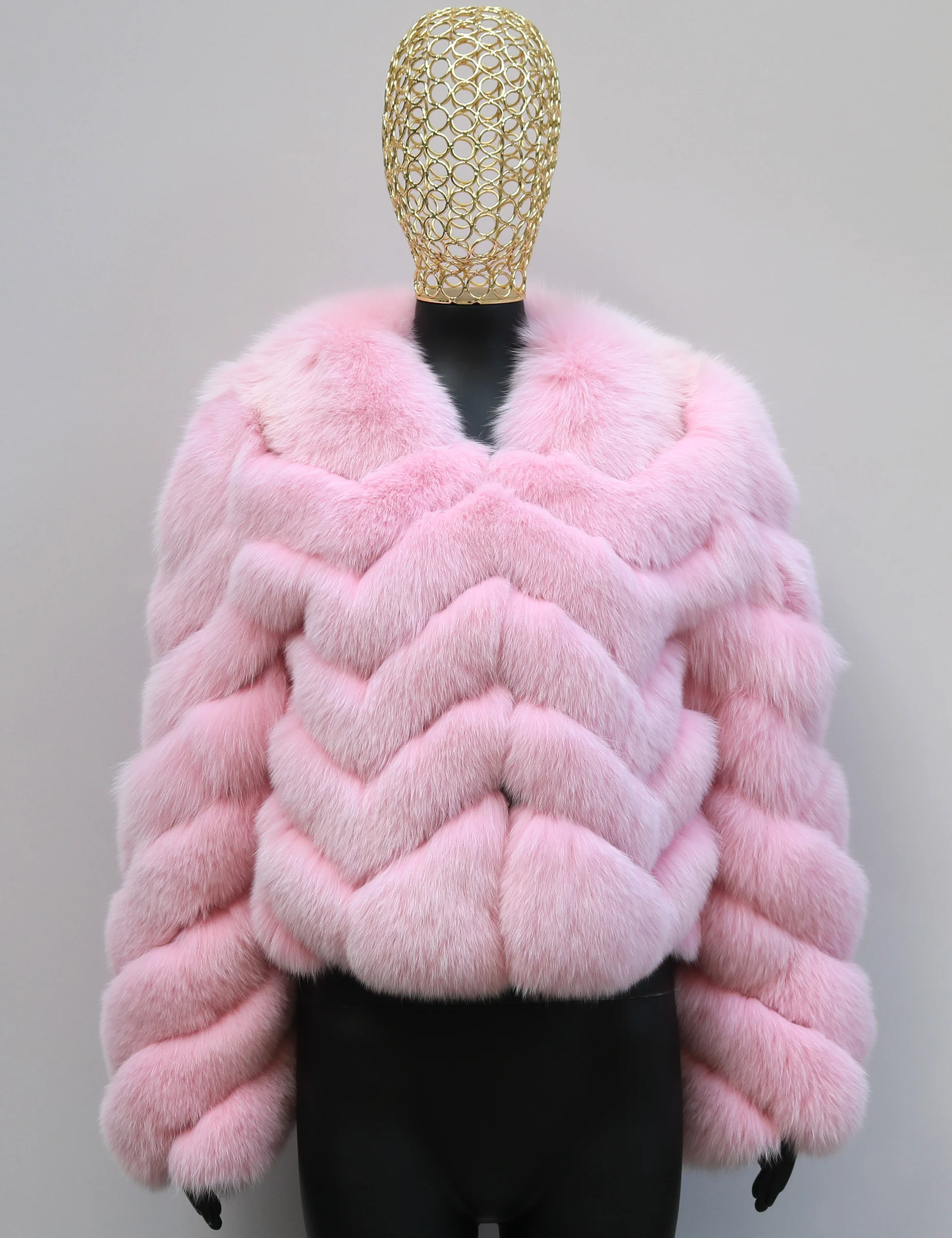 ผู้หญิงของแท้ขนสุนัขจิ้งจอกจริงเสื้อขนสัตว์ฤดูหนาวเสื้อแขนยาว Full Pelt หนา WARM Fuzzy Outerwear