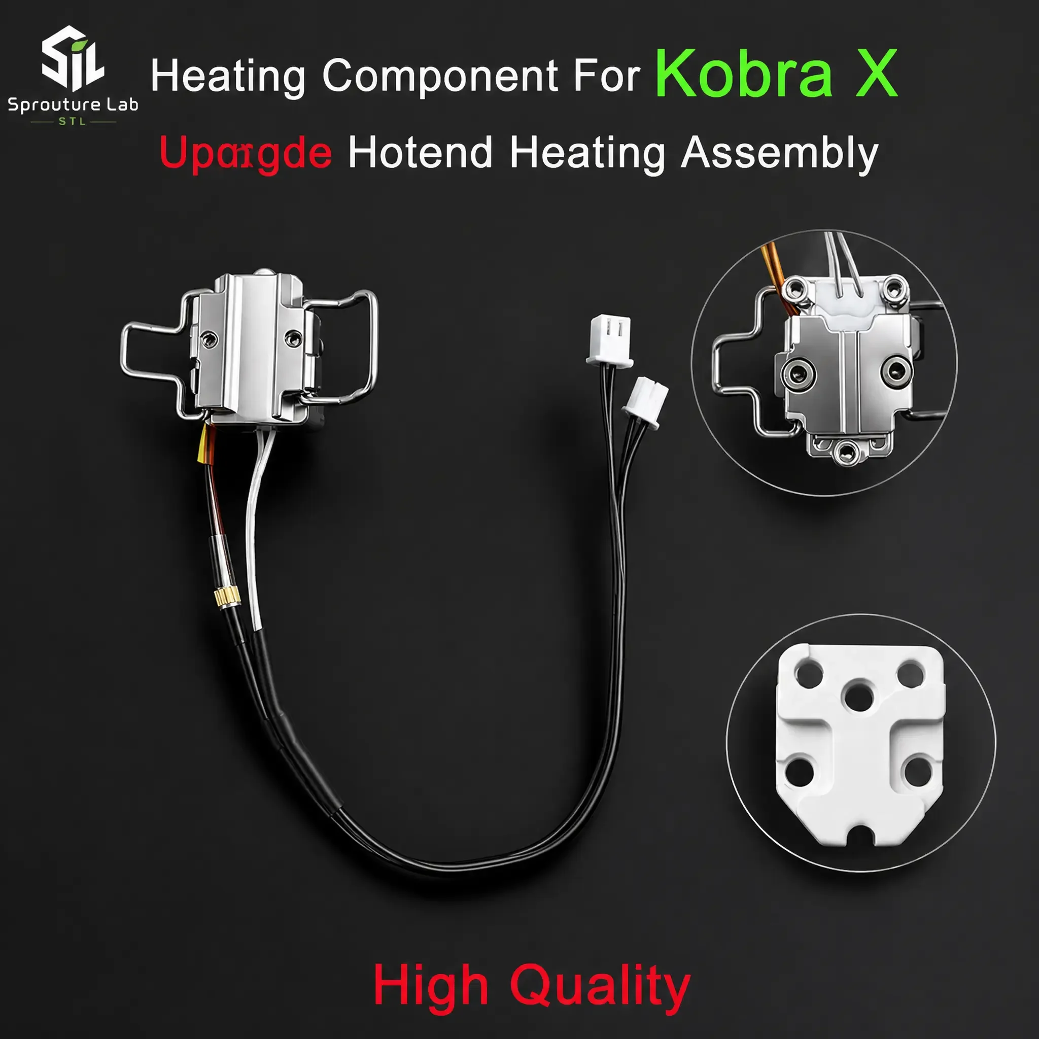 

Hotend Heating Assembly For Kobra X New upgrade Hotend Heating Assembly High Quality Ceramic Heater Thermistor KX 3D printer