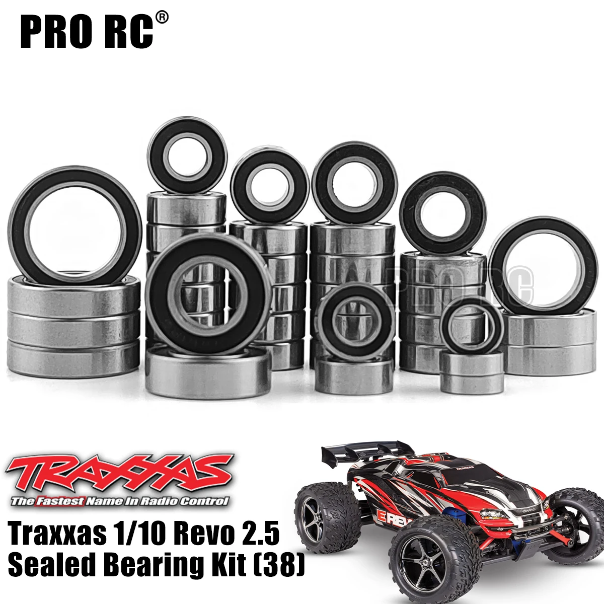 

Traxxas Compatible 1/10 Revo 2.5 Sealed Bearing Kit 38Pcs Rc Car Part