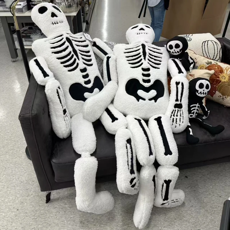 

40/80cm Halloween Decoration Skeleton Plush Toy Cartoon Christmas Nightmare Skeleton Stuffed Pillow Doll Children Christmas Gift